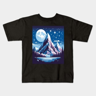 Collage Art - Mountain and Moon Kids T-Shirt